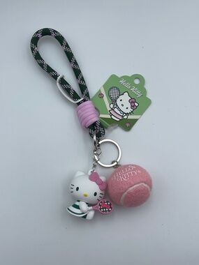 Set of 2 BNWT Hello Kitty x MINISO limited edition tennis keychain charm pink